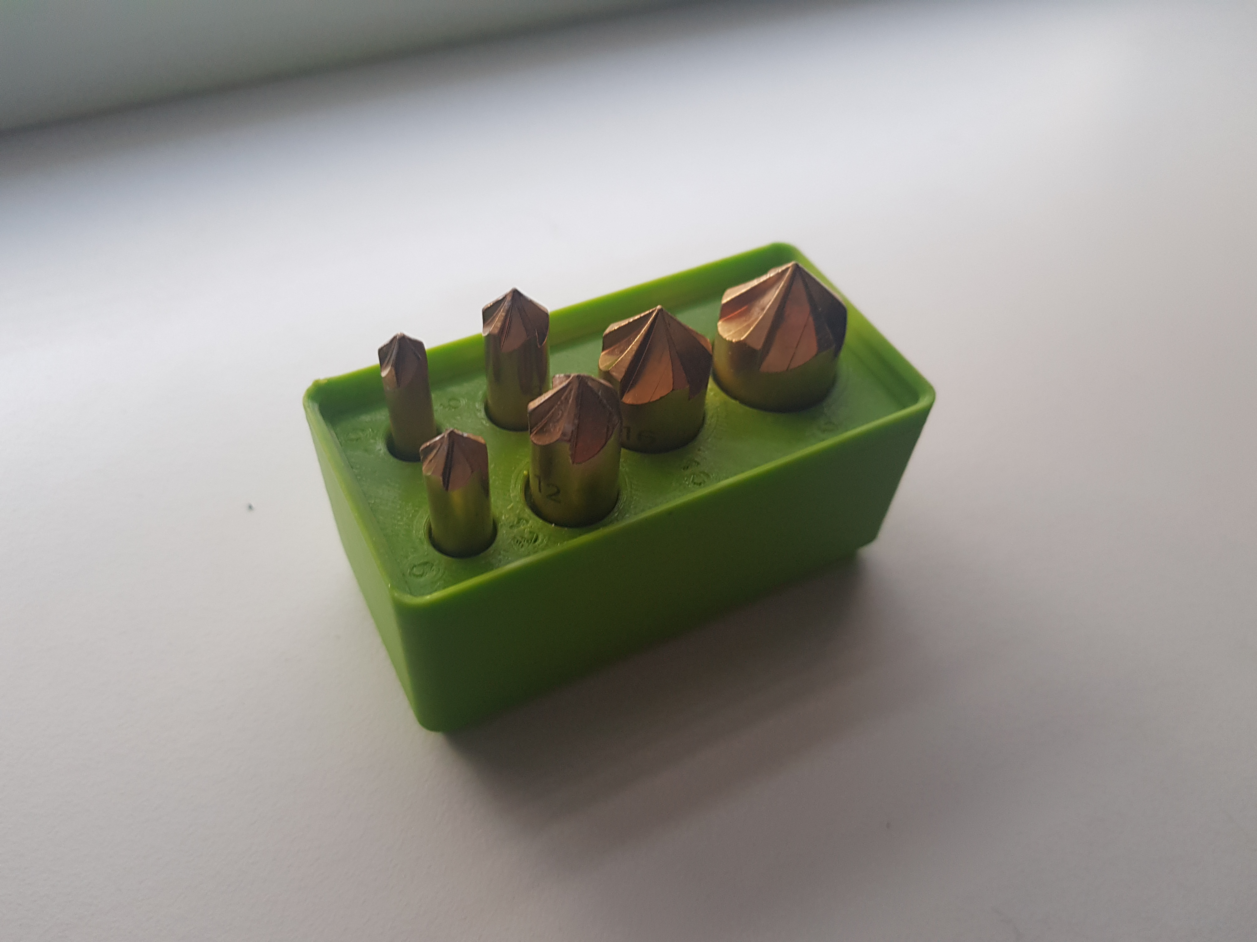 Gridfinity Countersink bit holder (6 piece)