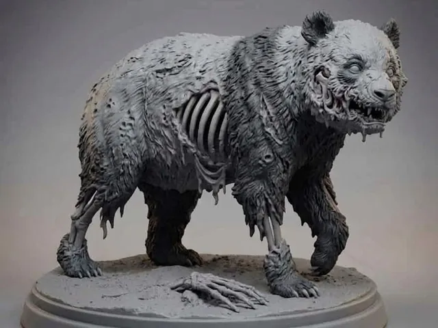 zombie panda statue