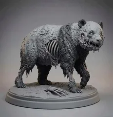 zombie panda statue