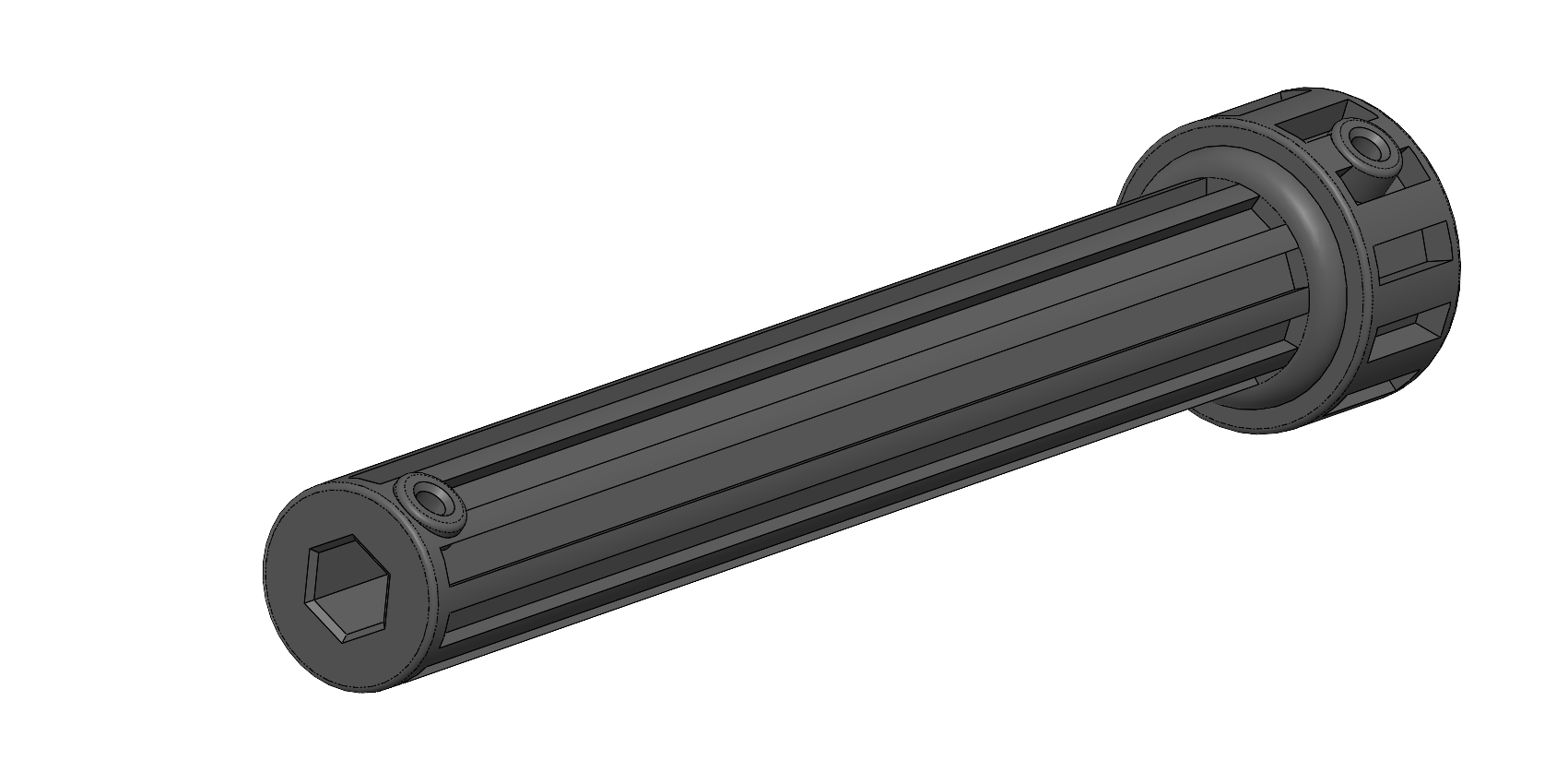 Adapter 1/2 square to 1/4 hex bit 125mm