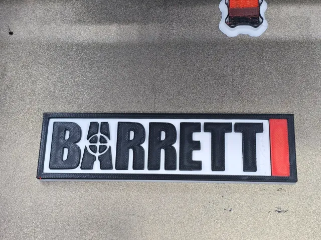 Barrett Firearms 3D Gun Logo Wall Sign Plaque
