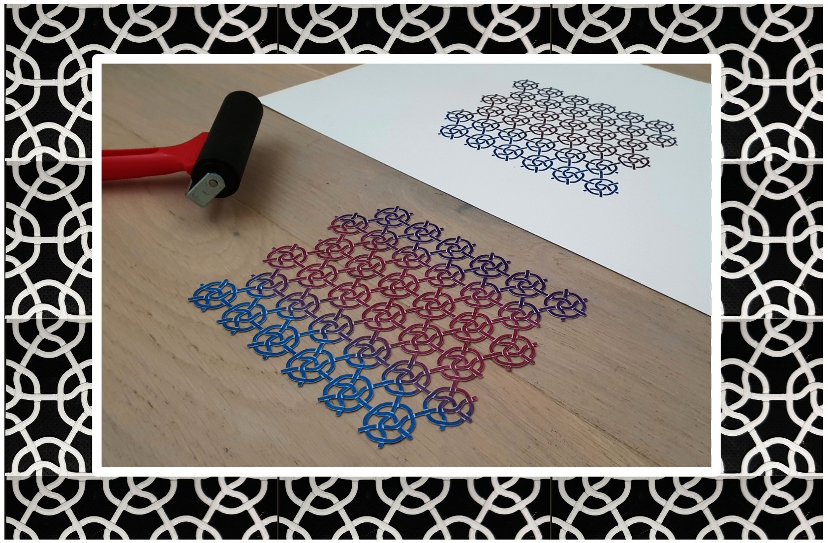 Interwoven Knotwork Pattern for Relief Printmaking (FreeCAD)