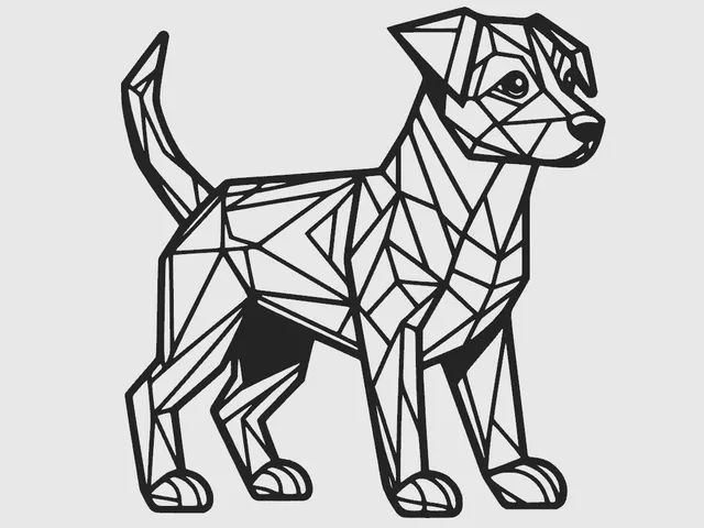 Cute Low poly dog - wall art