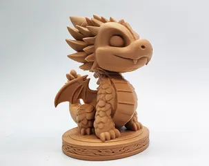 Cute Dragon on Pedestal