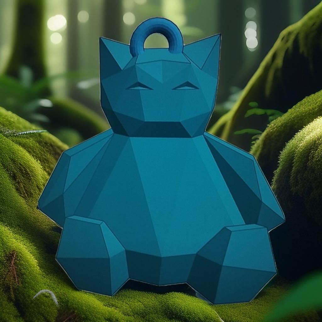 Snorlax low poly keychain