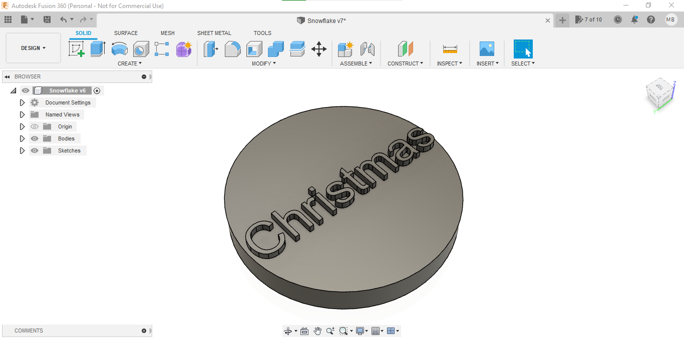 Miniatura 4 do modelo 3D Customizable Snowflake Ornament