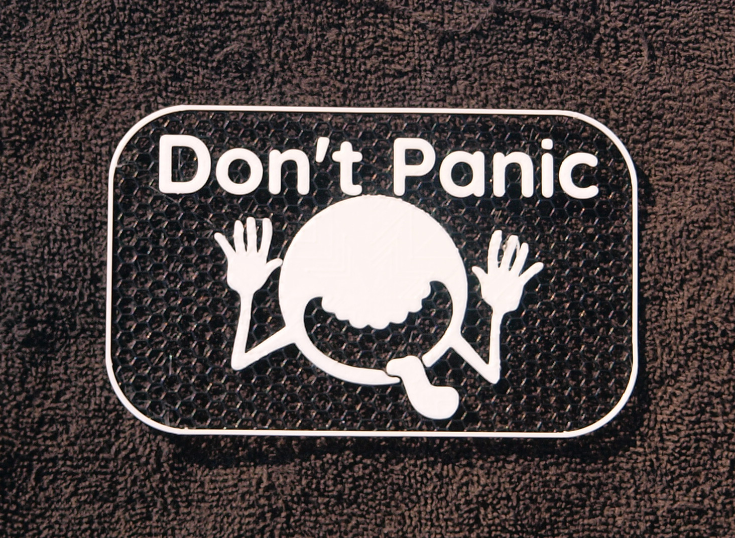 "Don't Panic" sign