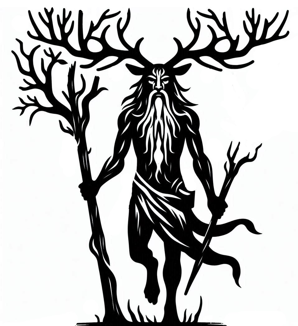 Lešij (Leshy) - Slavic forest demon, guardian of the forest 2 (two colours)