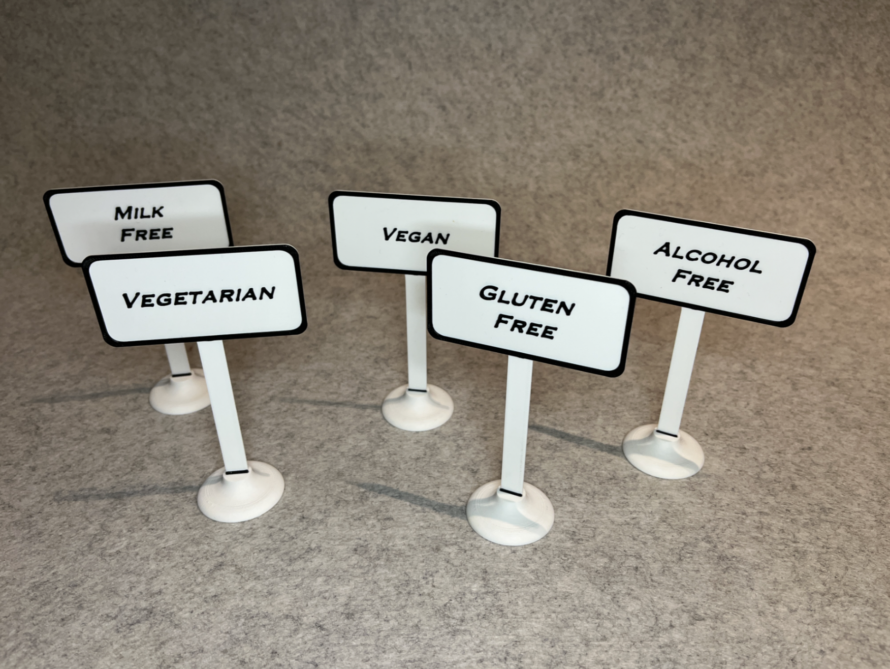 Table buffet food labels