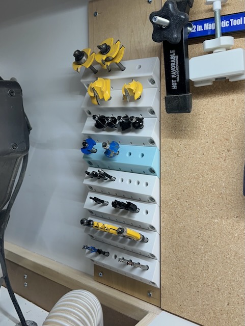 1/4" router bit wall storage - parametric
