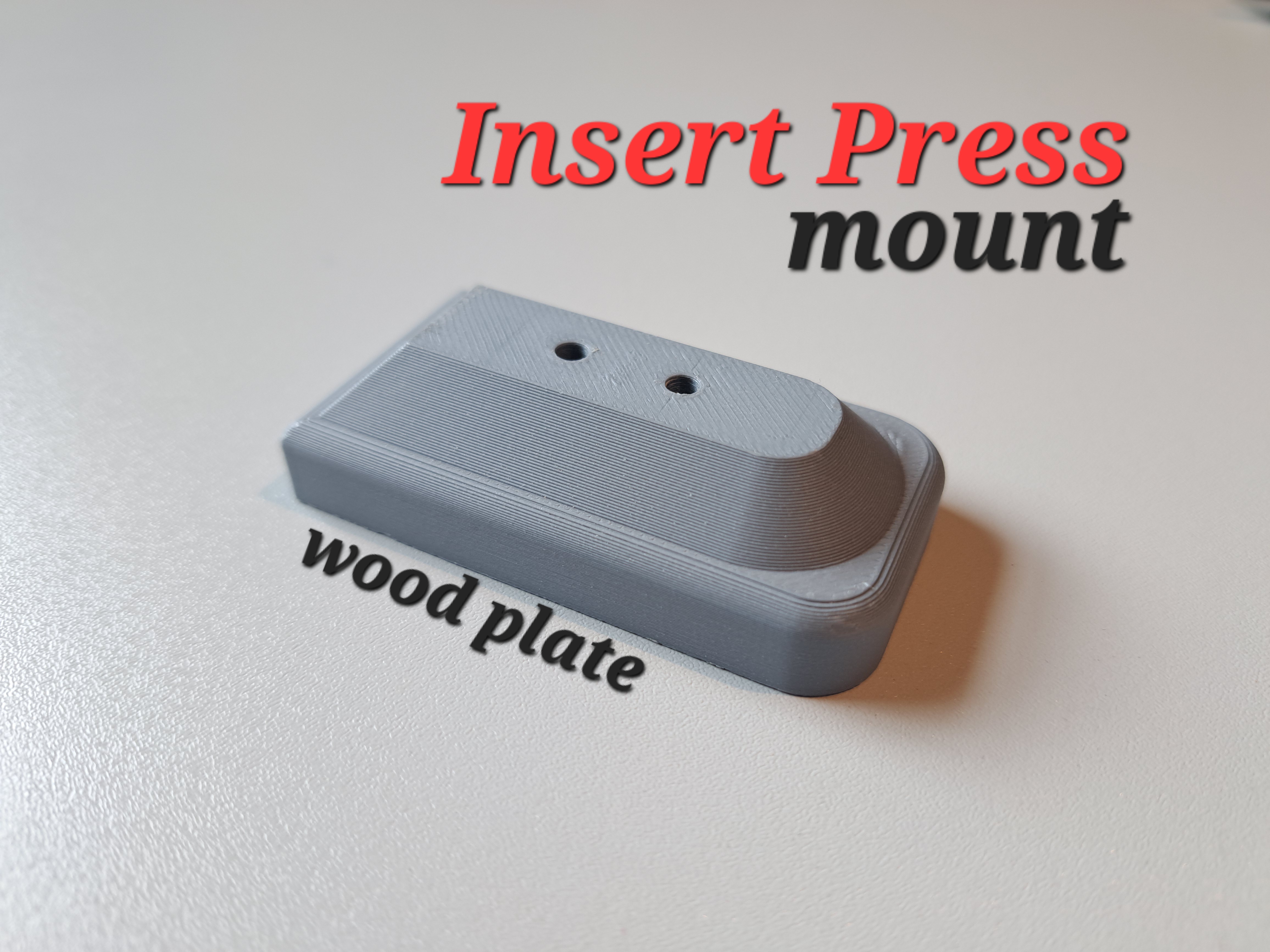 Insert press mount (wood plate) 3D model thumbnail
