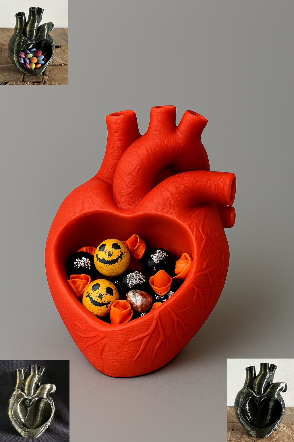 Halloween Heart Candies Bowl