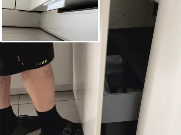 Foot-operated opener for kitchen drawers / waste bin
