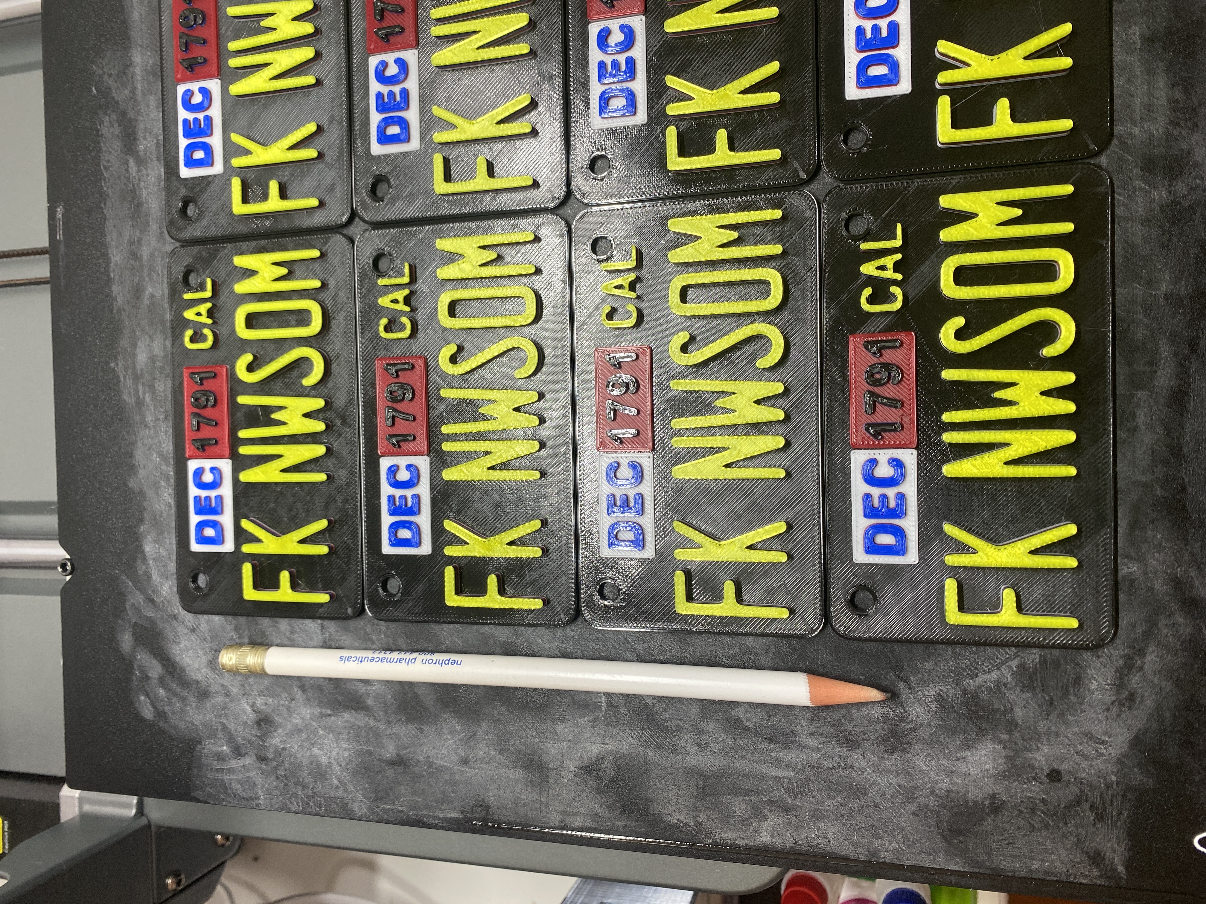 F Gavin Newsom refrigerator motorcycle bike license plate magnets