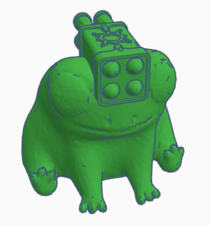 fred the frog but with a rocket launcher 3D model thumbnail