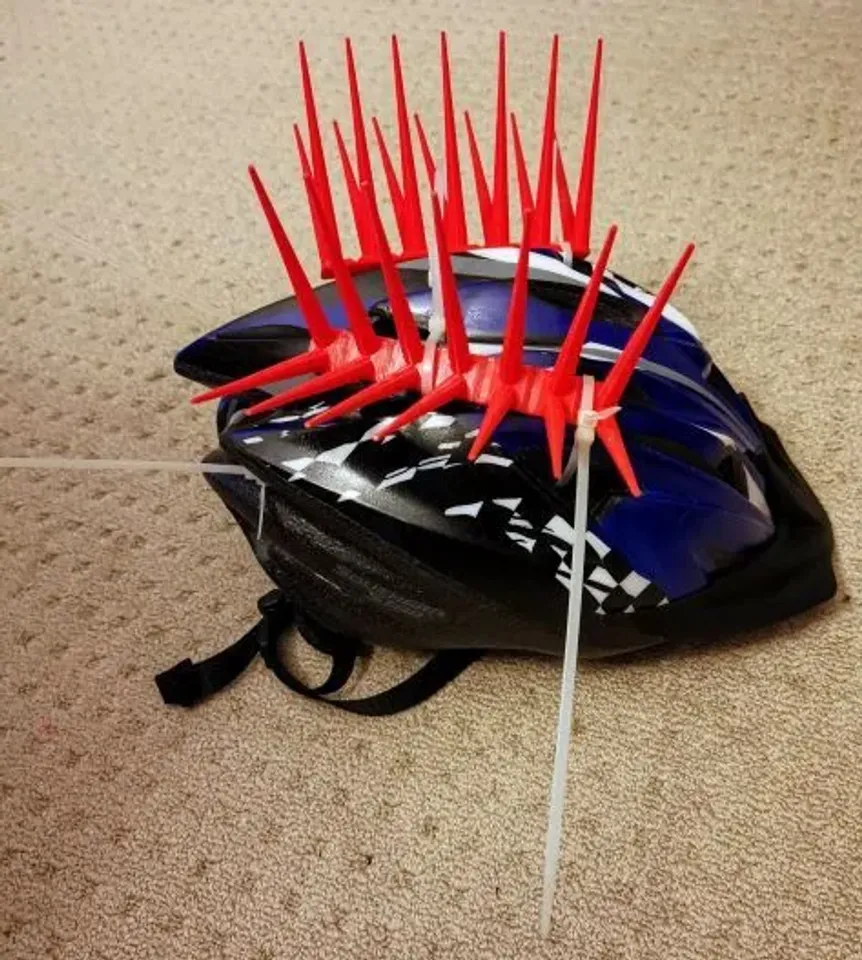 Bike Helmet Bird Spikes by richmitch Download free STL model