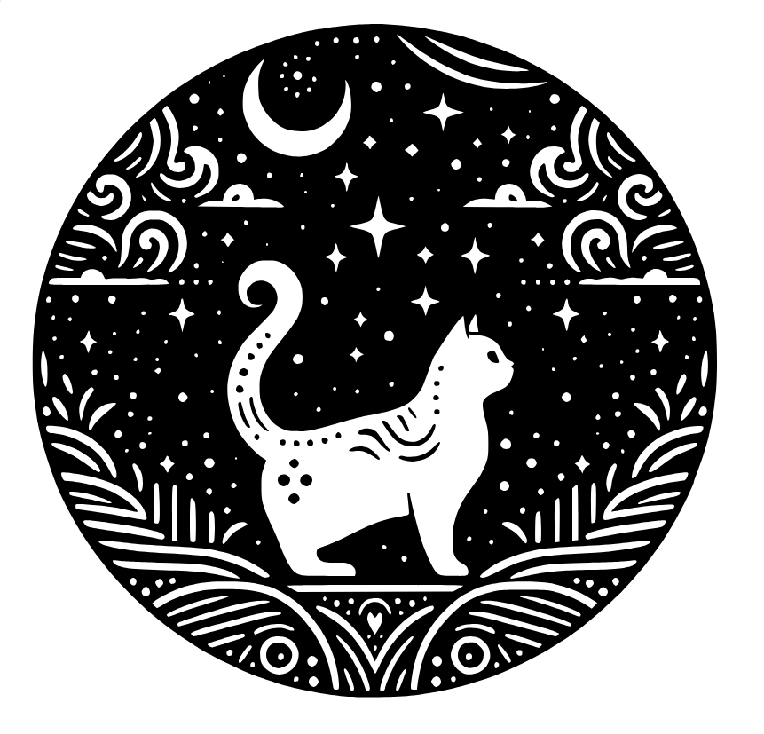 Cat at night coaster (two colours)