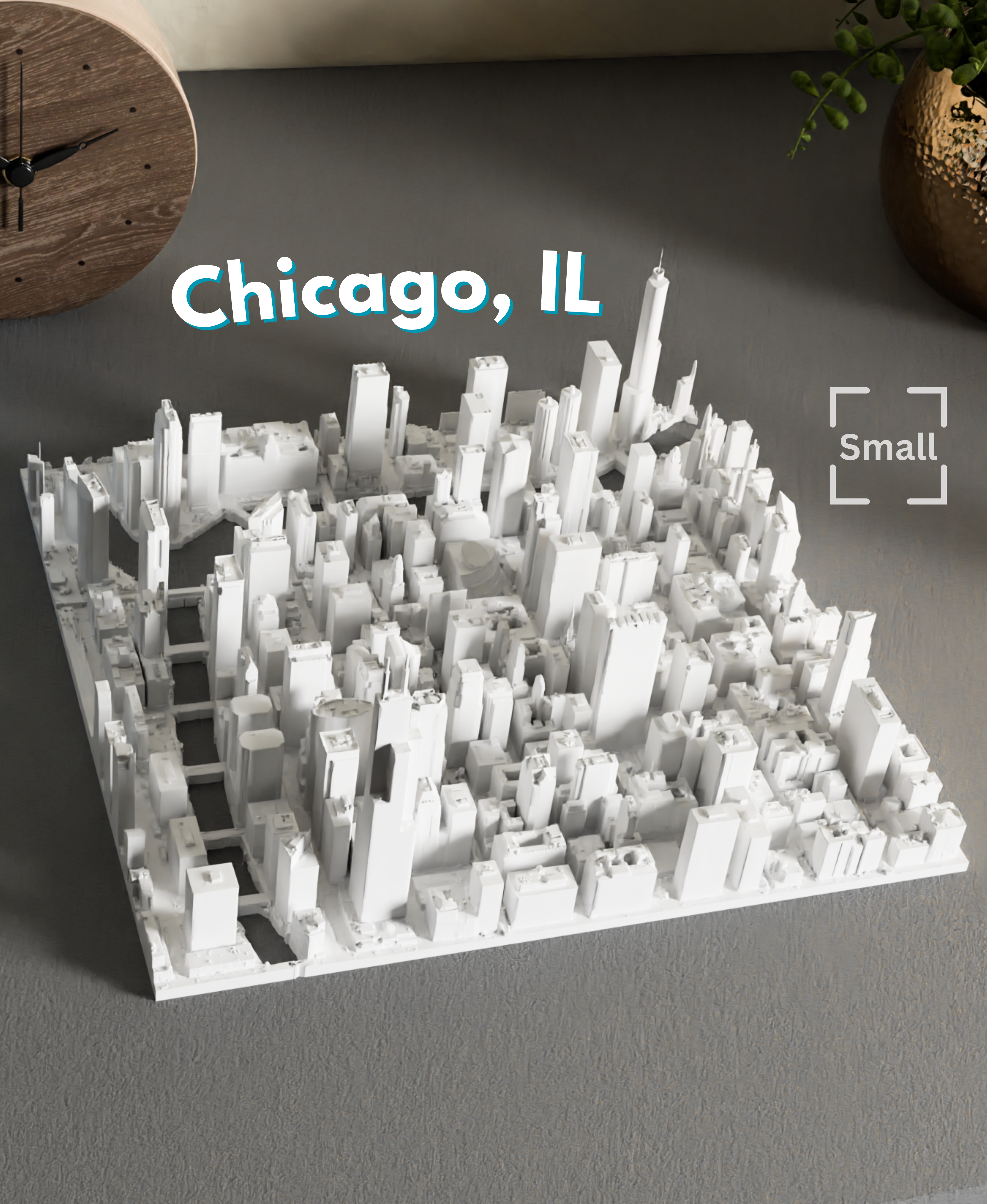 Chicago, IL Mini Cityscape Detailed