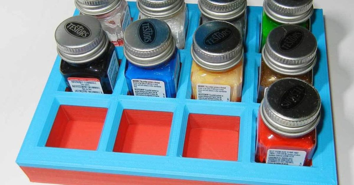 Testors paint bottle holder by tmorris9 Download free STL model