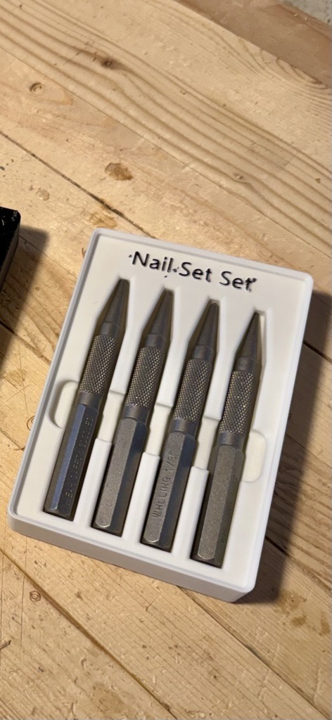 Gridfinity Bin for Whlling 4 Piece Set Nail Setter Punch and Center Punch Set