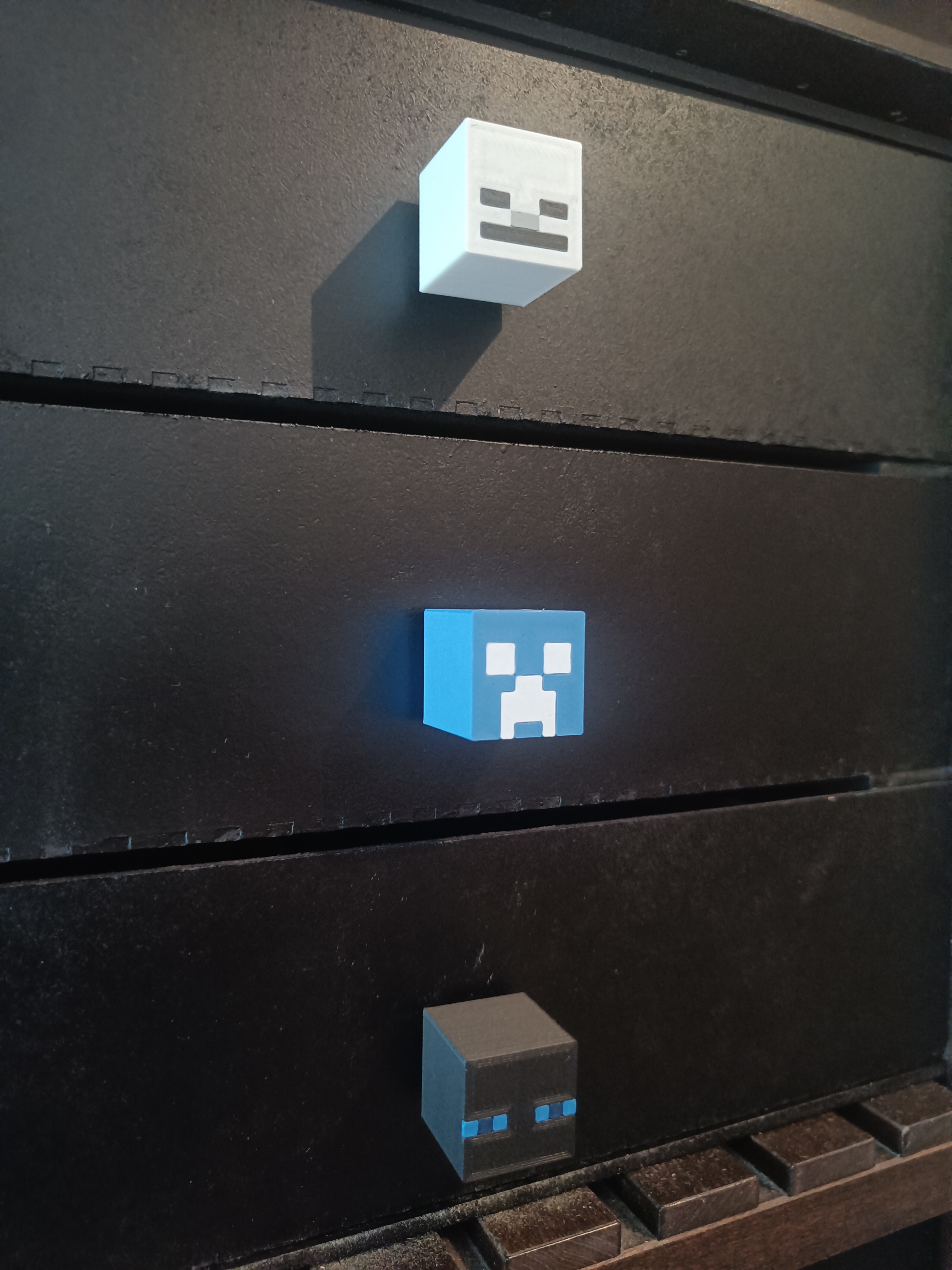 Minecraft-inspired monsters drawer knobs
