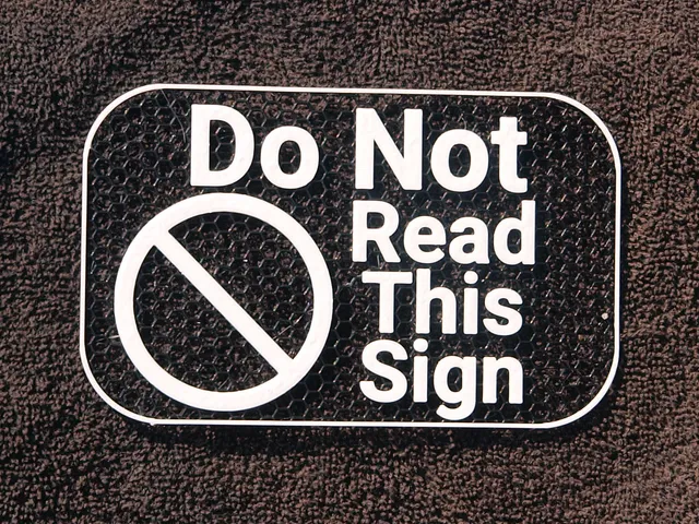 Do Not Read This sign