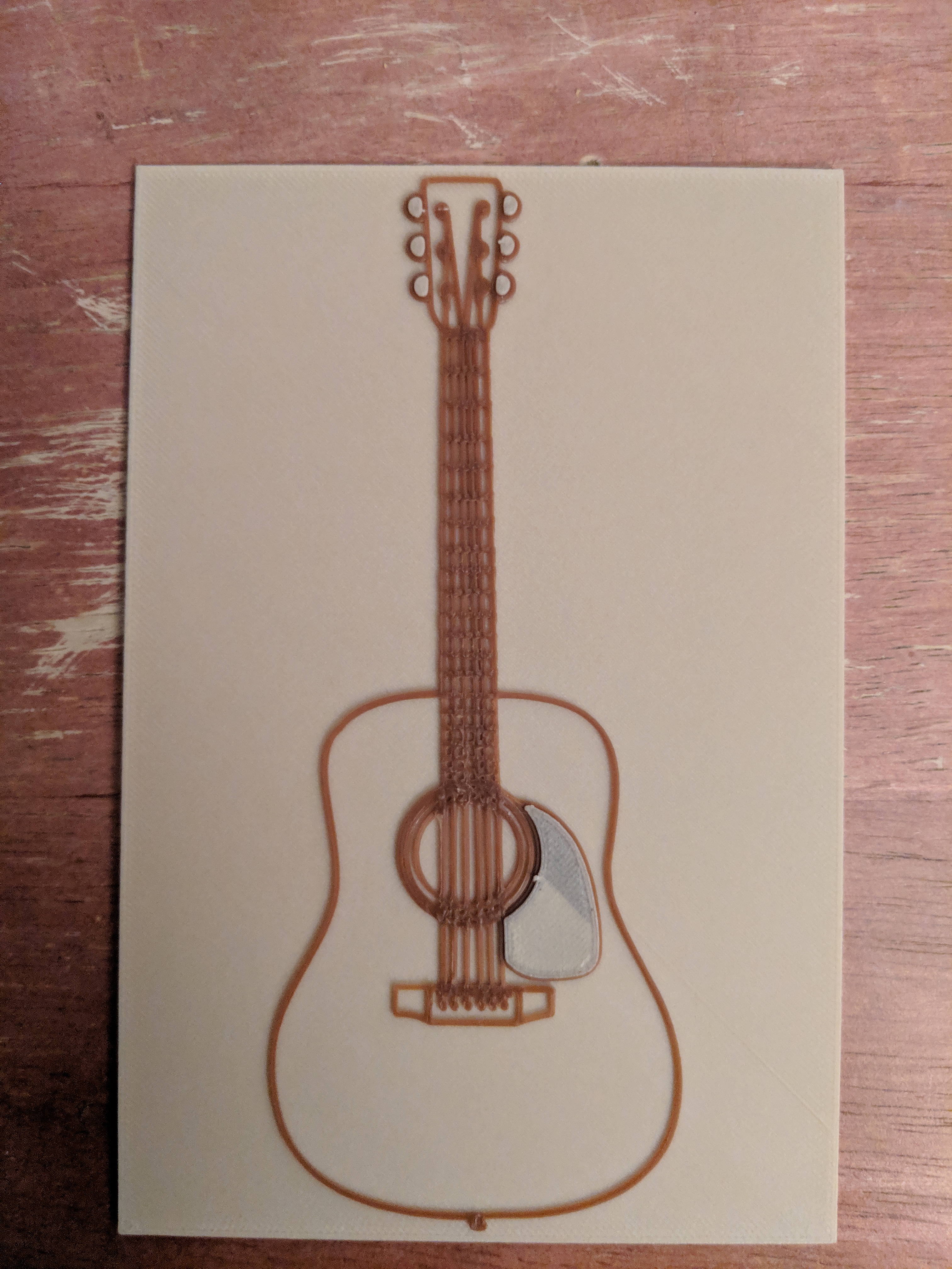 Multicolor Accoustic Guitar print for single extruder printers