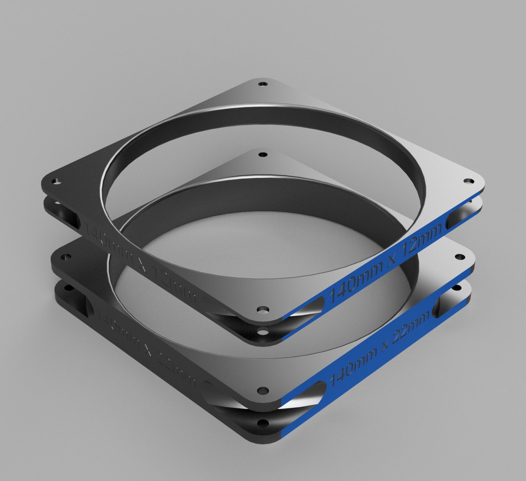 140mm Desktop Fan Spacers 12,22mm by Rhoboto Download free STL