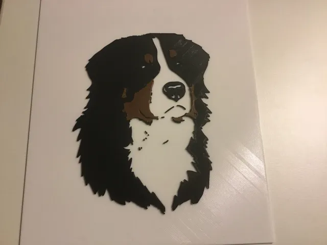 Multicolor Bernese Mountain dog print for single extruder printers