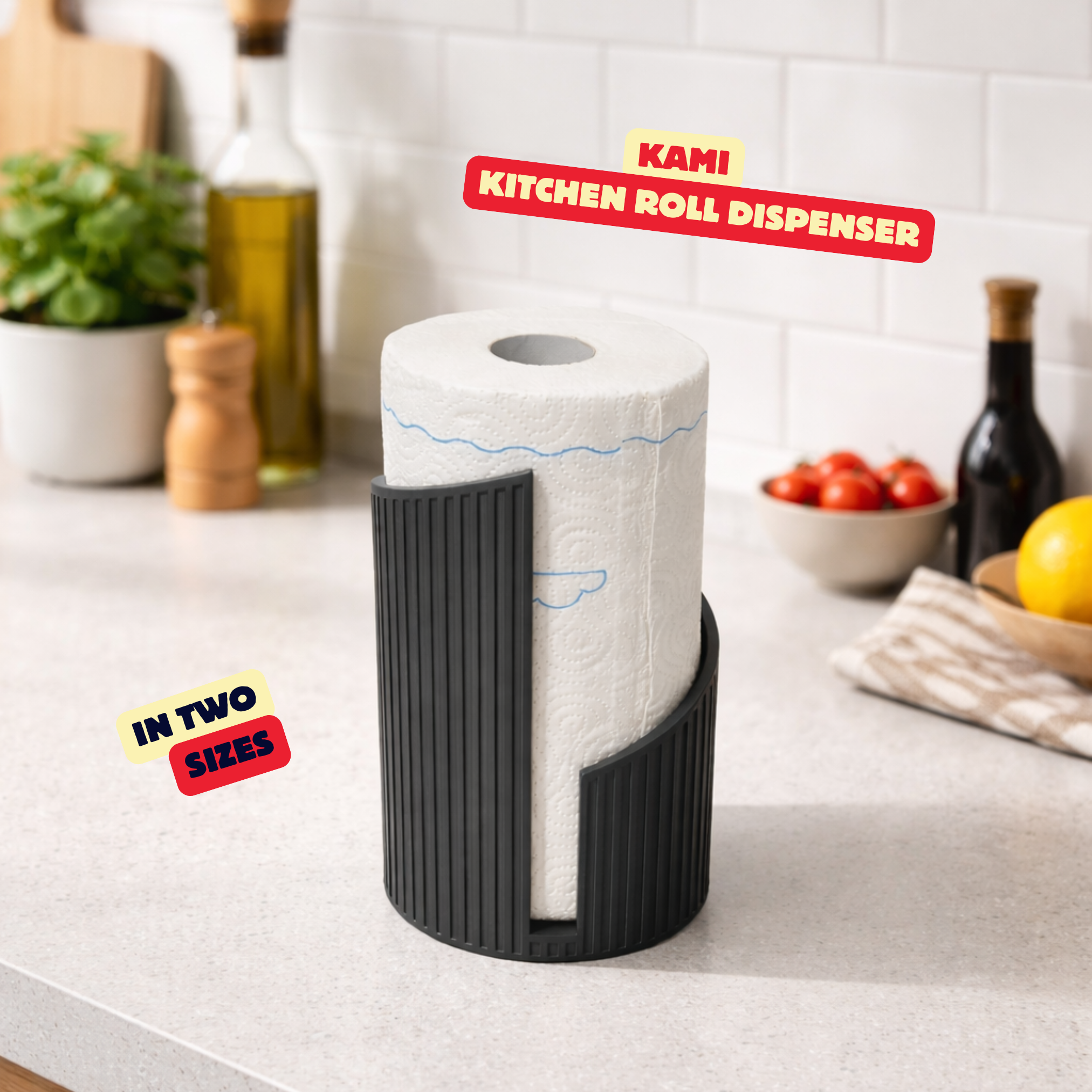 KITCHEN ROLL DISPENSER (KAMI) - TWO SIZES / TISSUE ROLL HOLDER / MODERN HOME DECOR