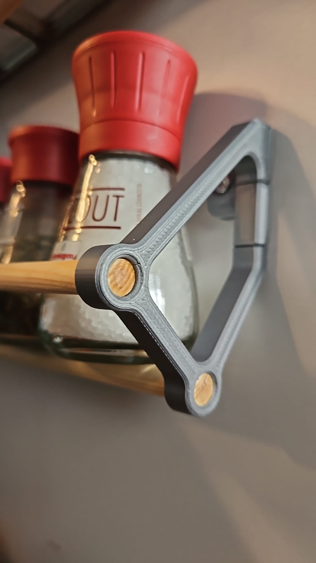 Spice Rack with wooden dowels