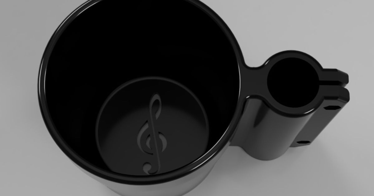 Mic stand pint glass holder by Kevin Gallagher Download free STL