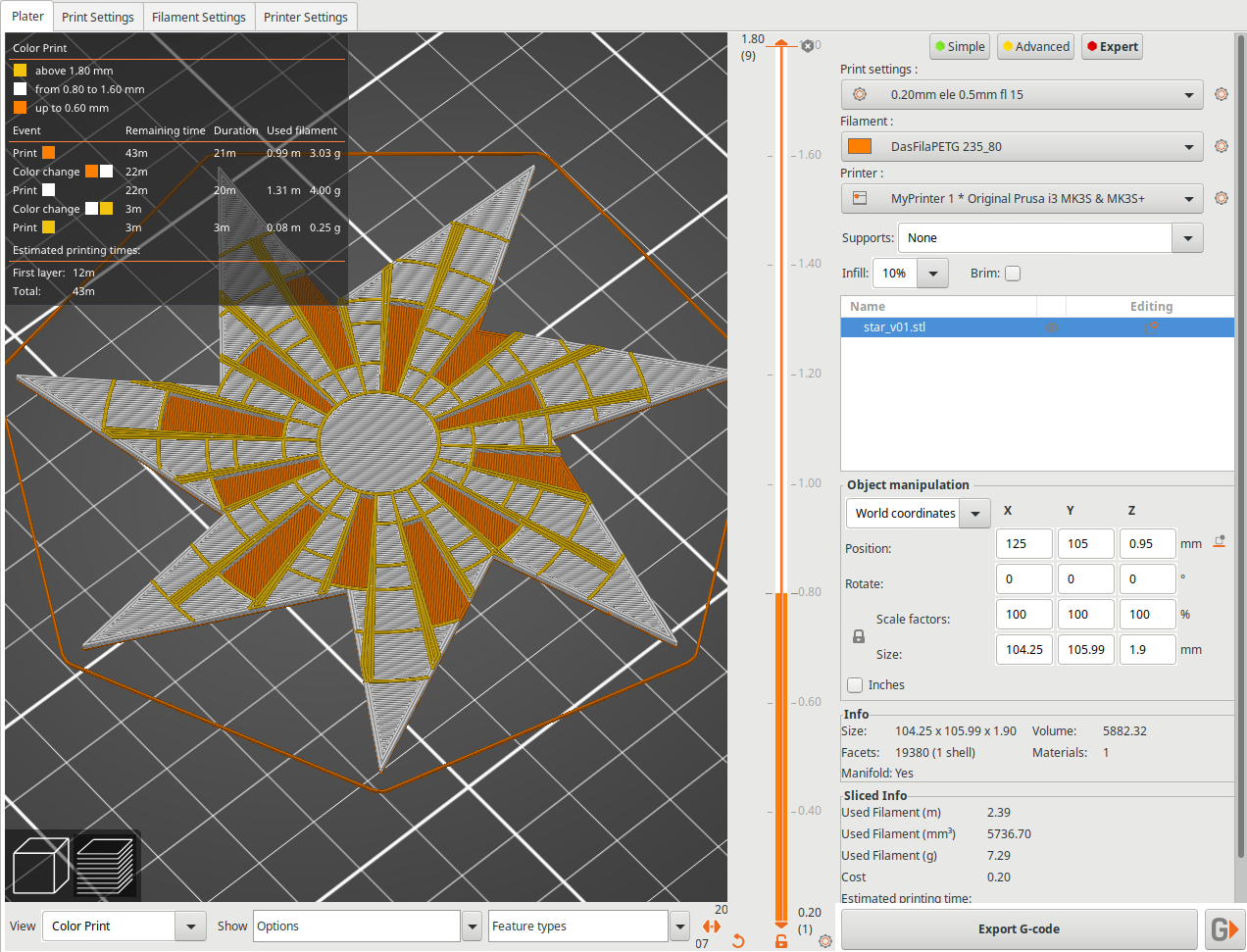 Miniatura 5 do modelo 3D 10 layers a star