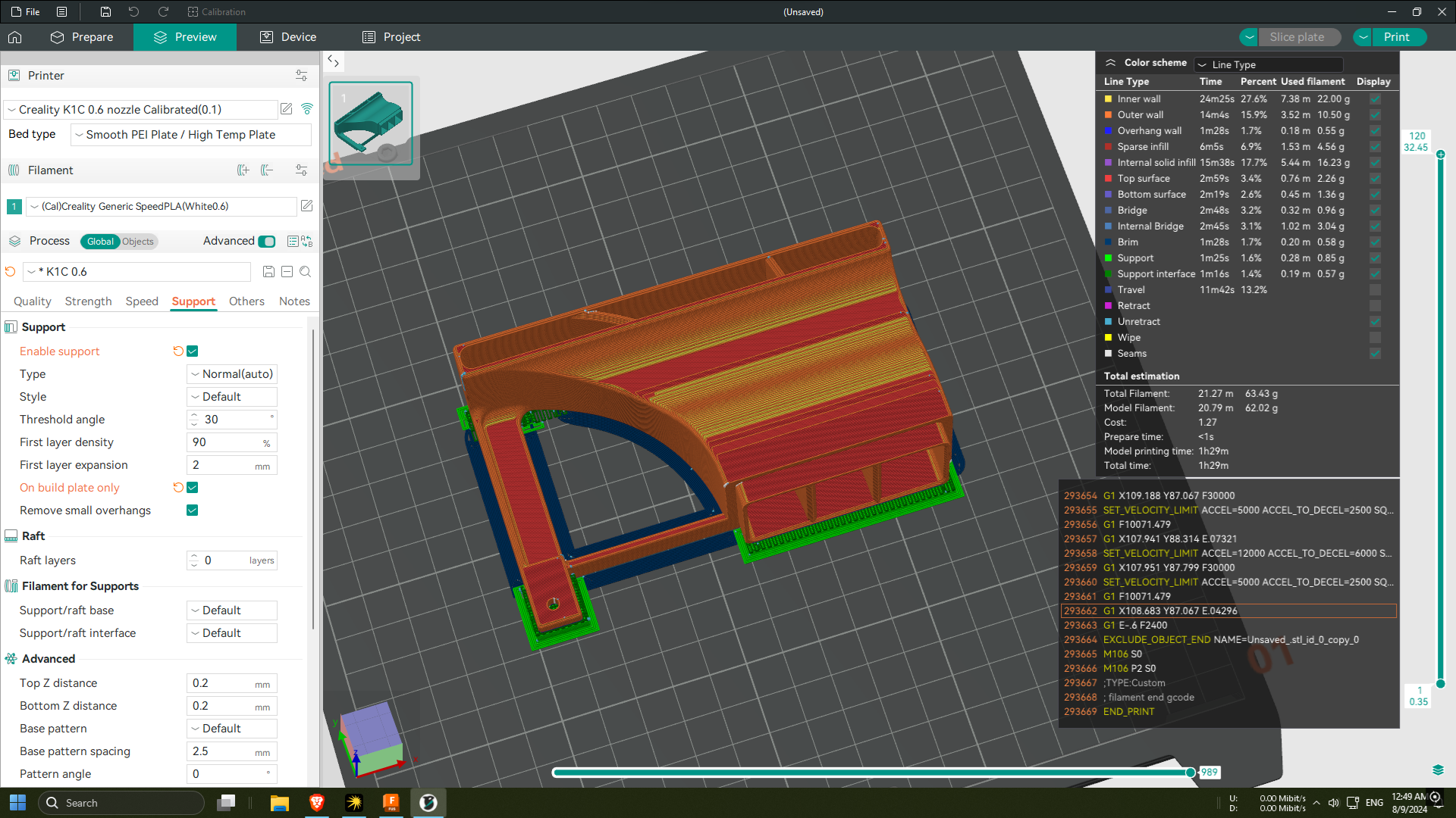 Creality K1 Dual Fan Duct 3D model thumbnail