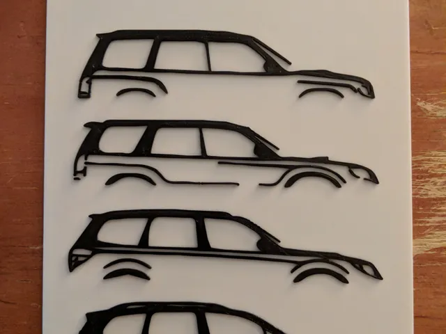 Multicolor Subaru Forester generations print for single extruder printers