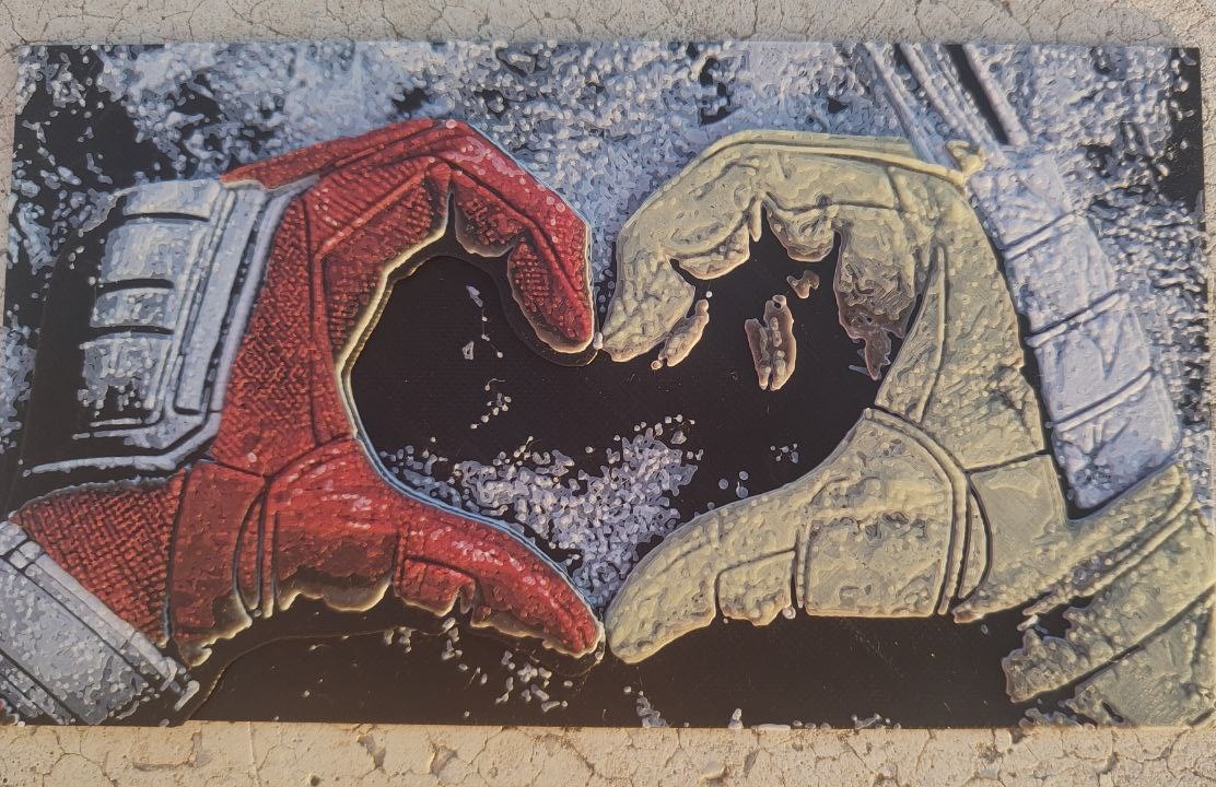 Miniatura 2 do modelo 3D Hueforge  Deadpool and Wolverine heart