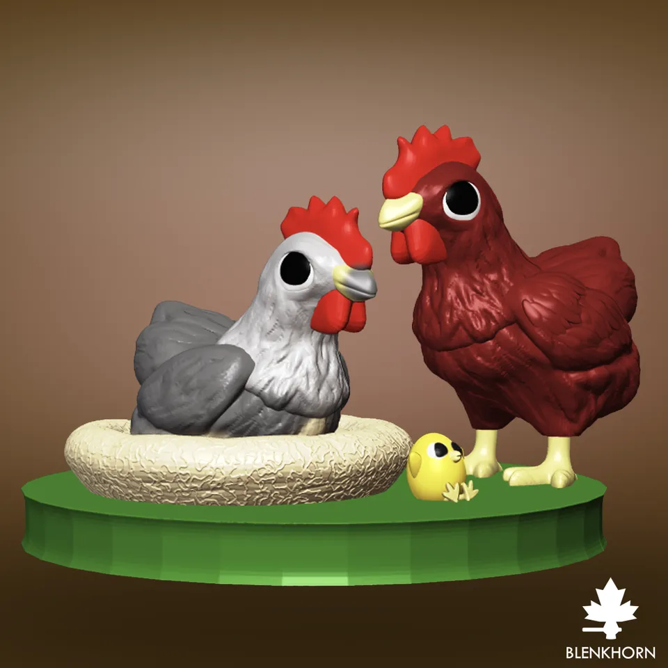 ANIMAL SERIES - BACKYARD CHICKENS by Blenkhorn | Download free STL ...