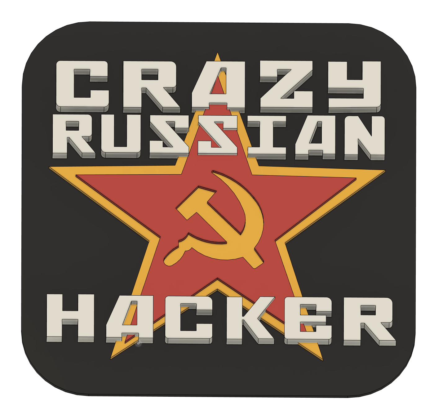 2.5D CrazyRussianHacker original logo (no mmu required, fusion360)
