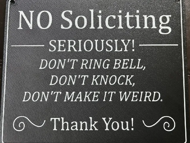 No Soliciting Sign - 2 Color