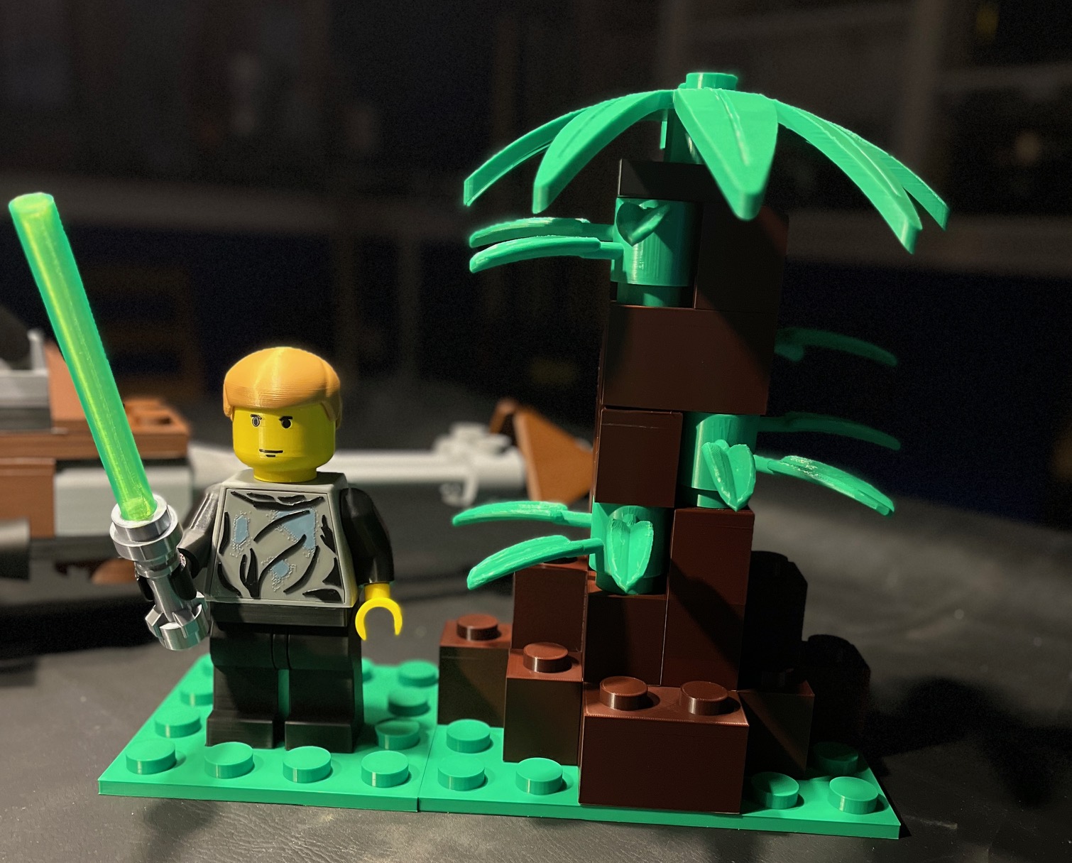 Mega-sized Brick Endor Forest and Luke Skywalker (5:1 scale)