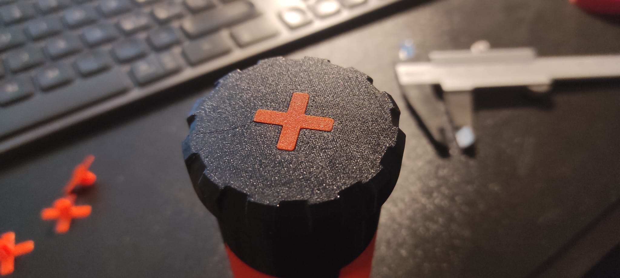 Decorative Cross/Plus Hole Cap for Prusa CORE One+ Spool Holder