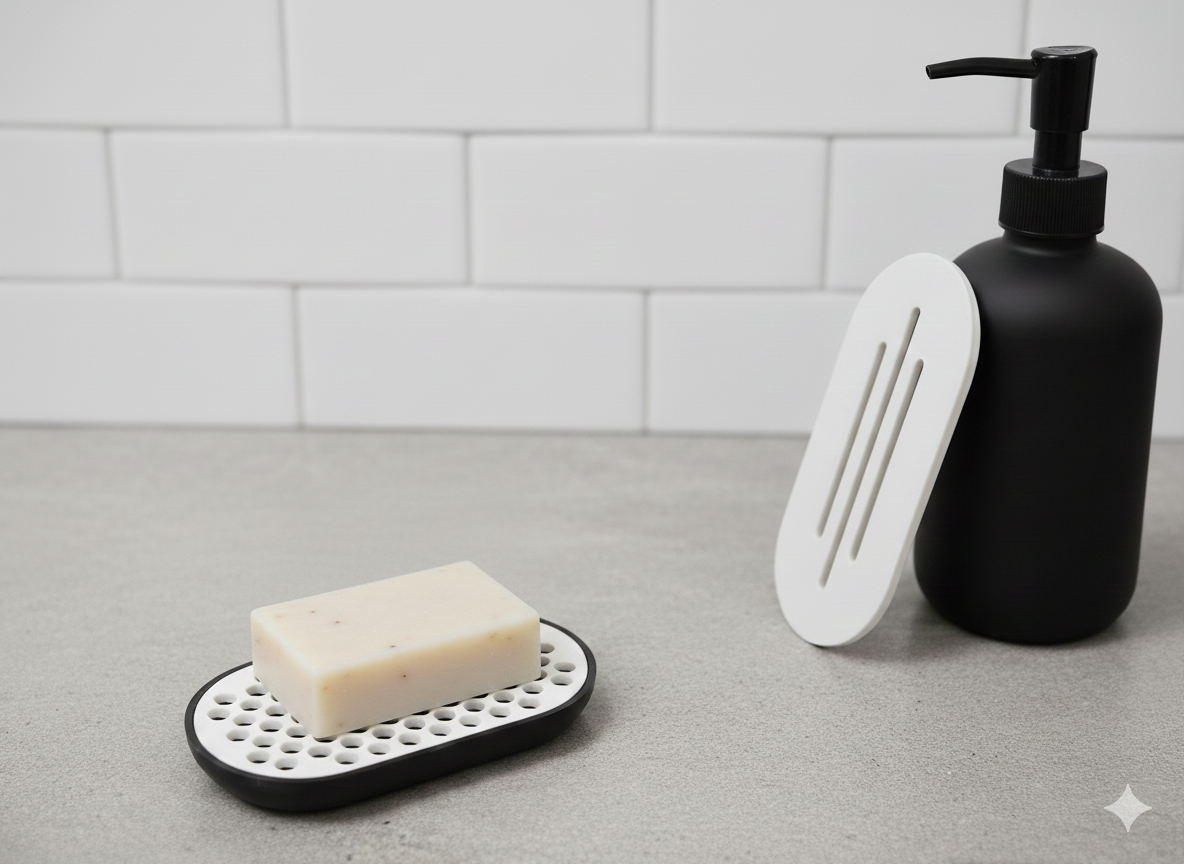 Two-Piece Soap Tray with Interchangeable Top