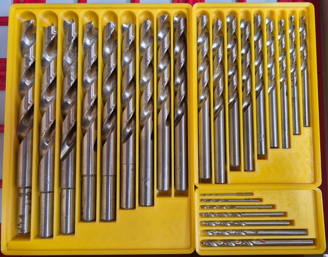 Gridfinity Drill Bit Set Holder for Wood Drills 3D model thumbnail