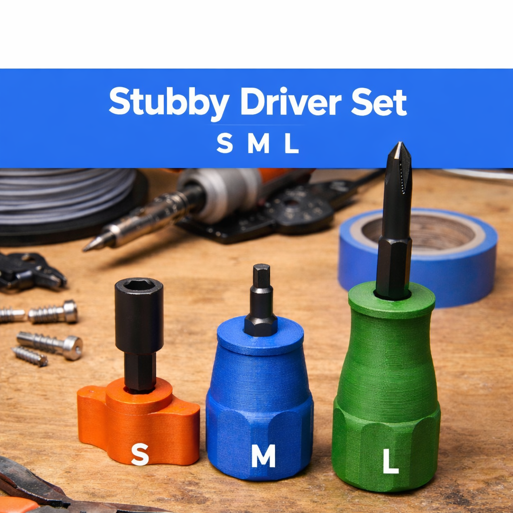 Stubby Hex Bit Driver 1/4 inch – S / M / L