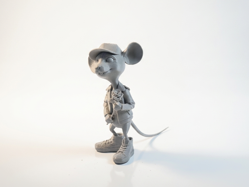 Mouse With Rose Figurine Animal Collectible 3D Printable
