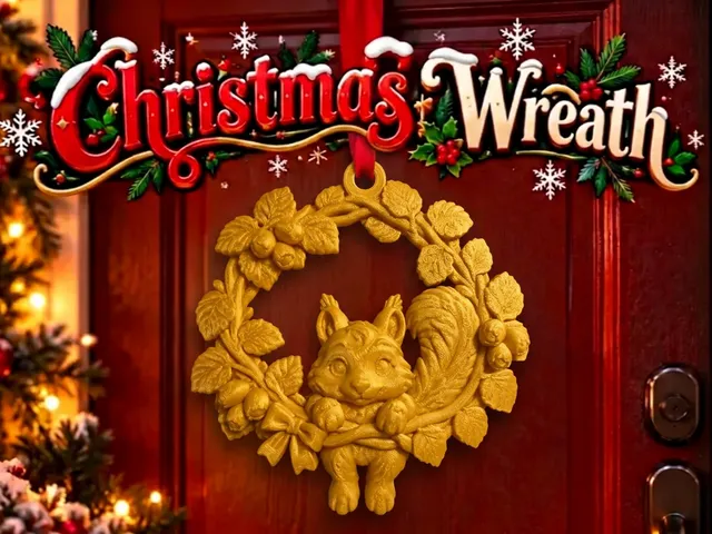 Christmas Squirrel Wreath