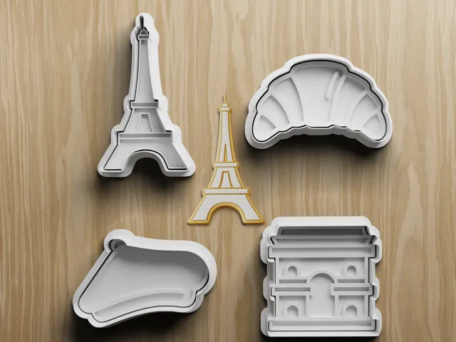 4 Piece France Paris Eiffel Tower Cookie Cutter STL Set