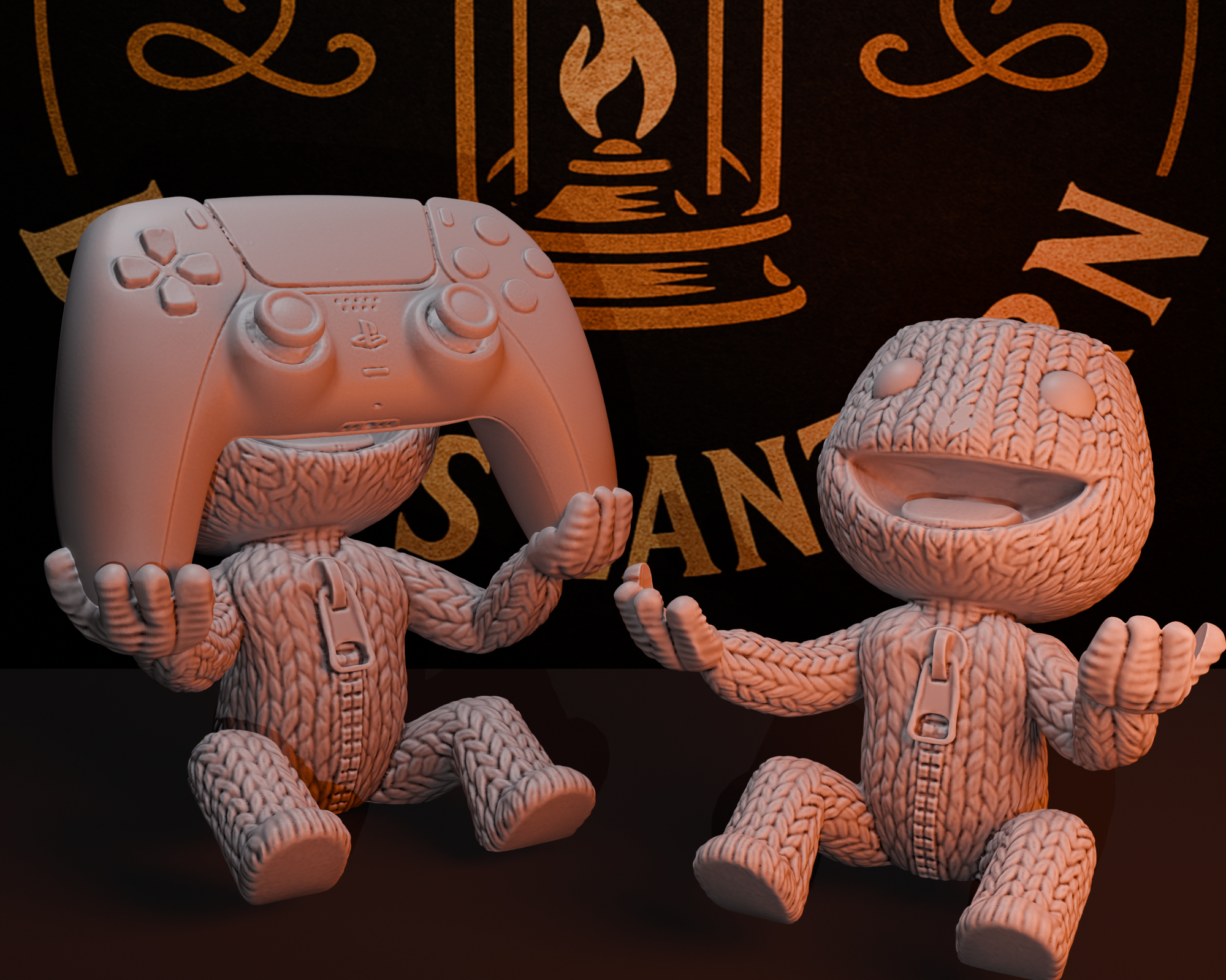 Miniatura 3 do modelo 3D Sackboy PS5 Dualsense Controller Holder