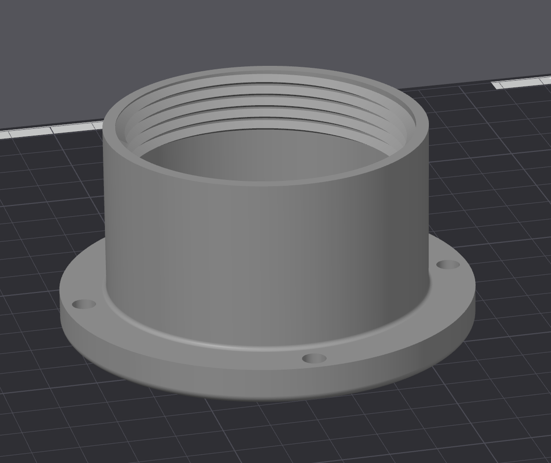 Flange with internal thread 2 1/4" for boat water drain