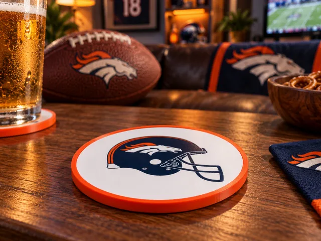 Denver Broncos Football Helmet Coaster | NFL Multicolor 3D Print